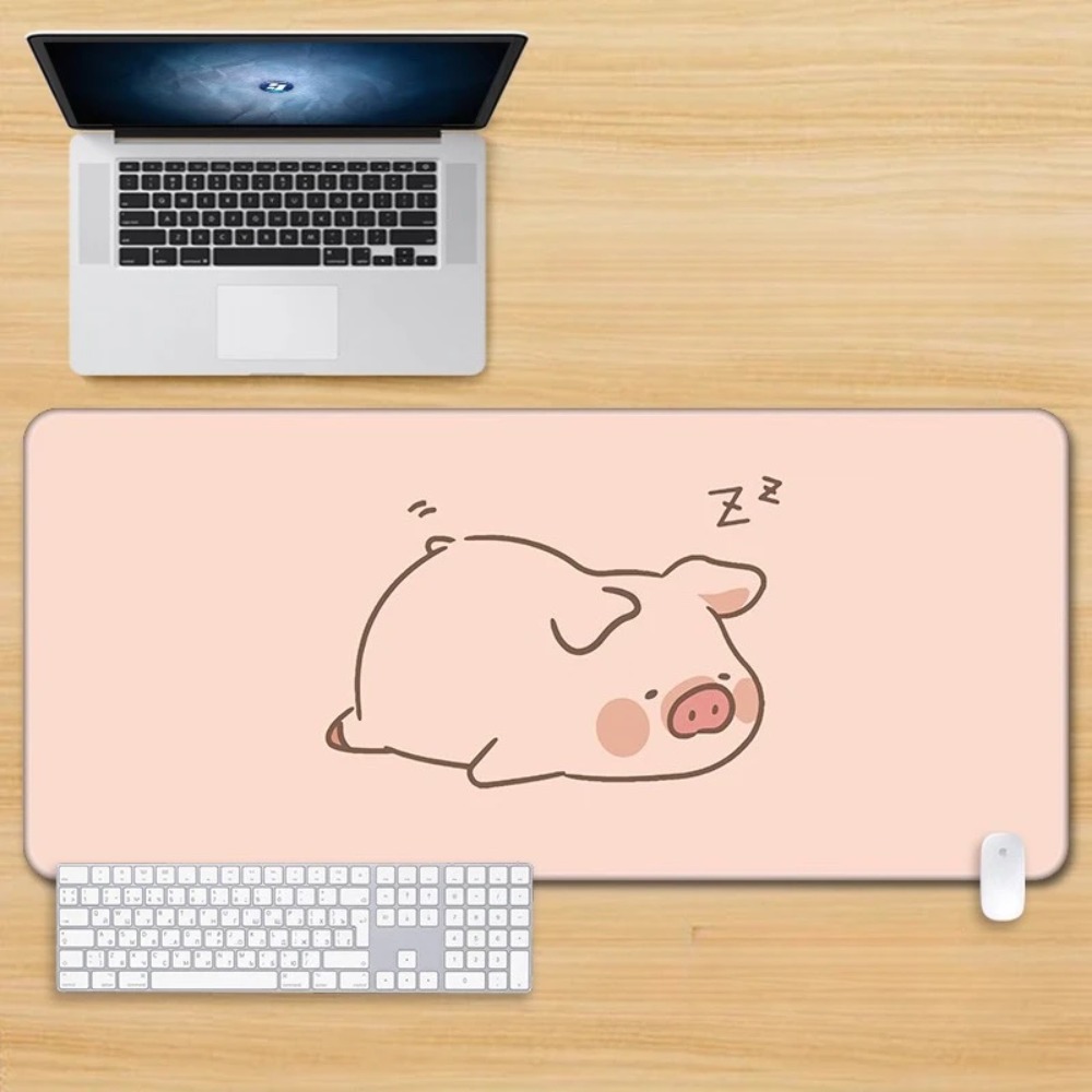 Leather Desk Pad - Lazy Funny Kawaii Lulu Pig Pu
