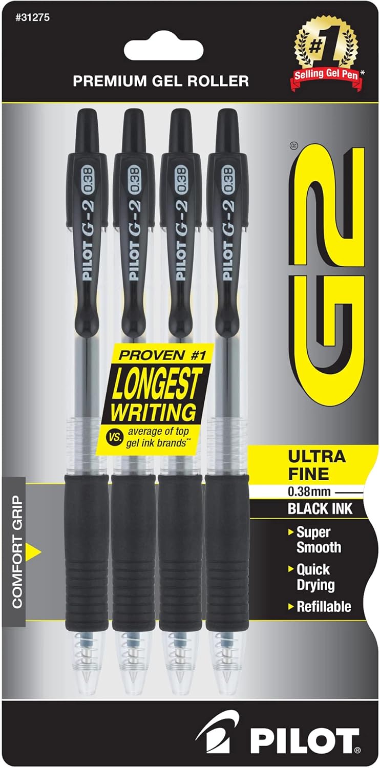 Gel Refill Pack - Ultra Fine Point Gel Pens, 0.38mm