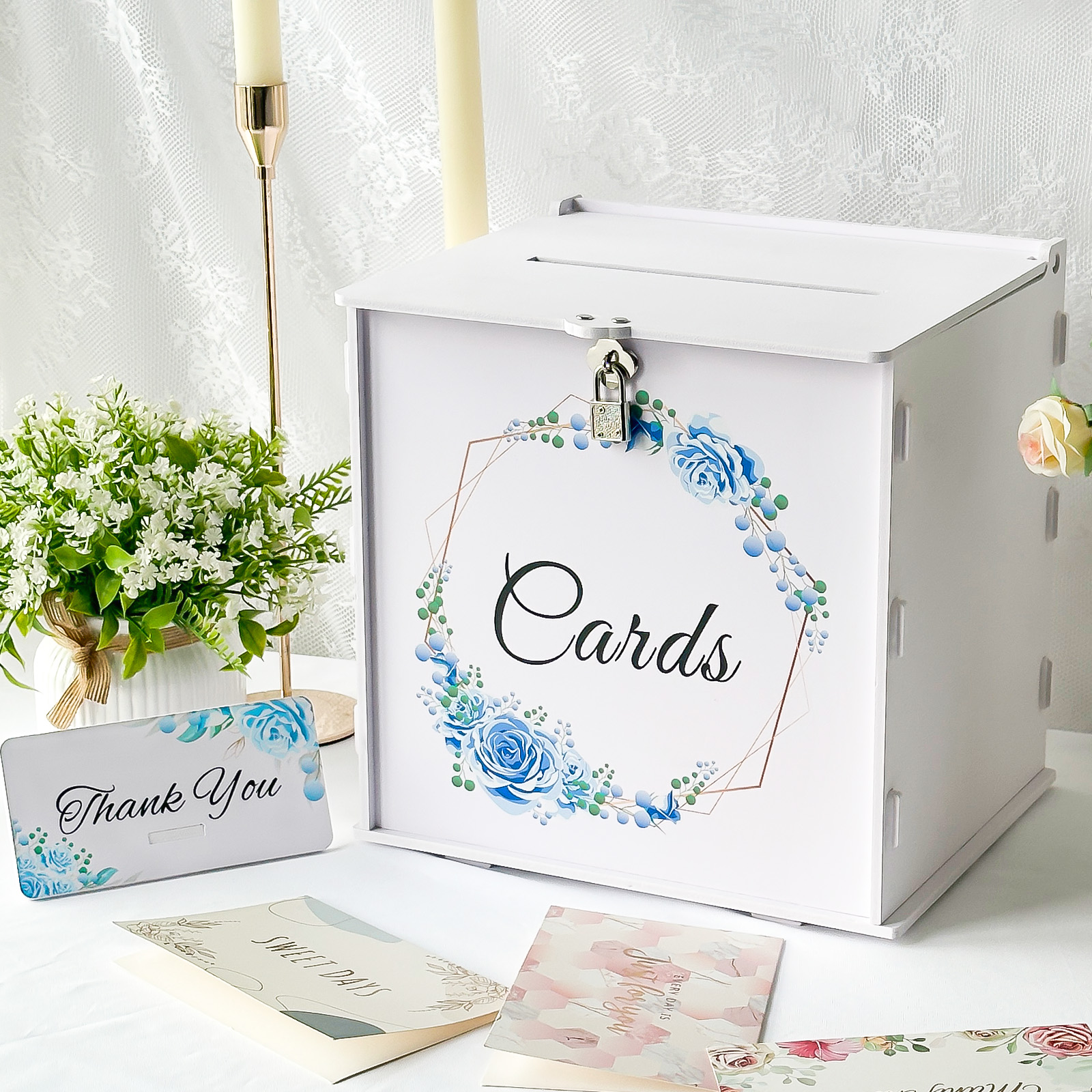 White Wedding Card Box with Lo - Card Index Box のレビューと価格