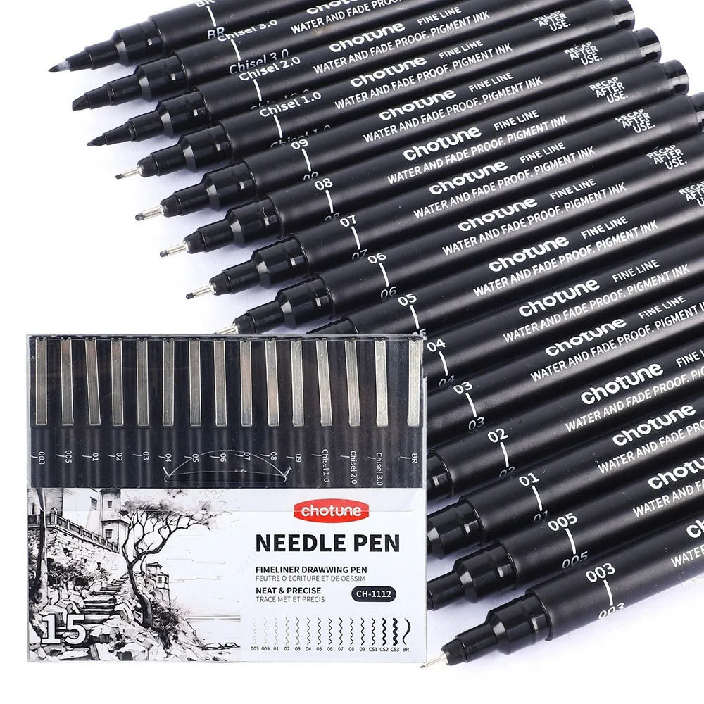 Black Micro Pens,15 Sizes,Wate - Correction Pen Fine のレビューと価格