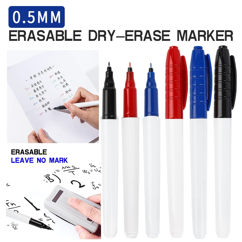 6pcs Color Erasable Whiteboard - Correction Pen Fine のレビューと価格