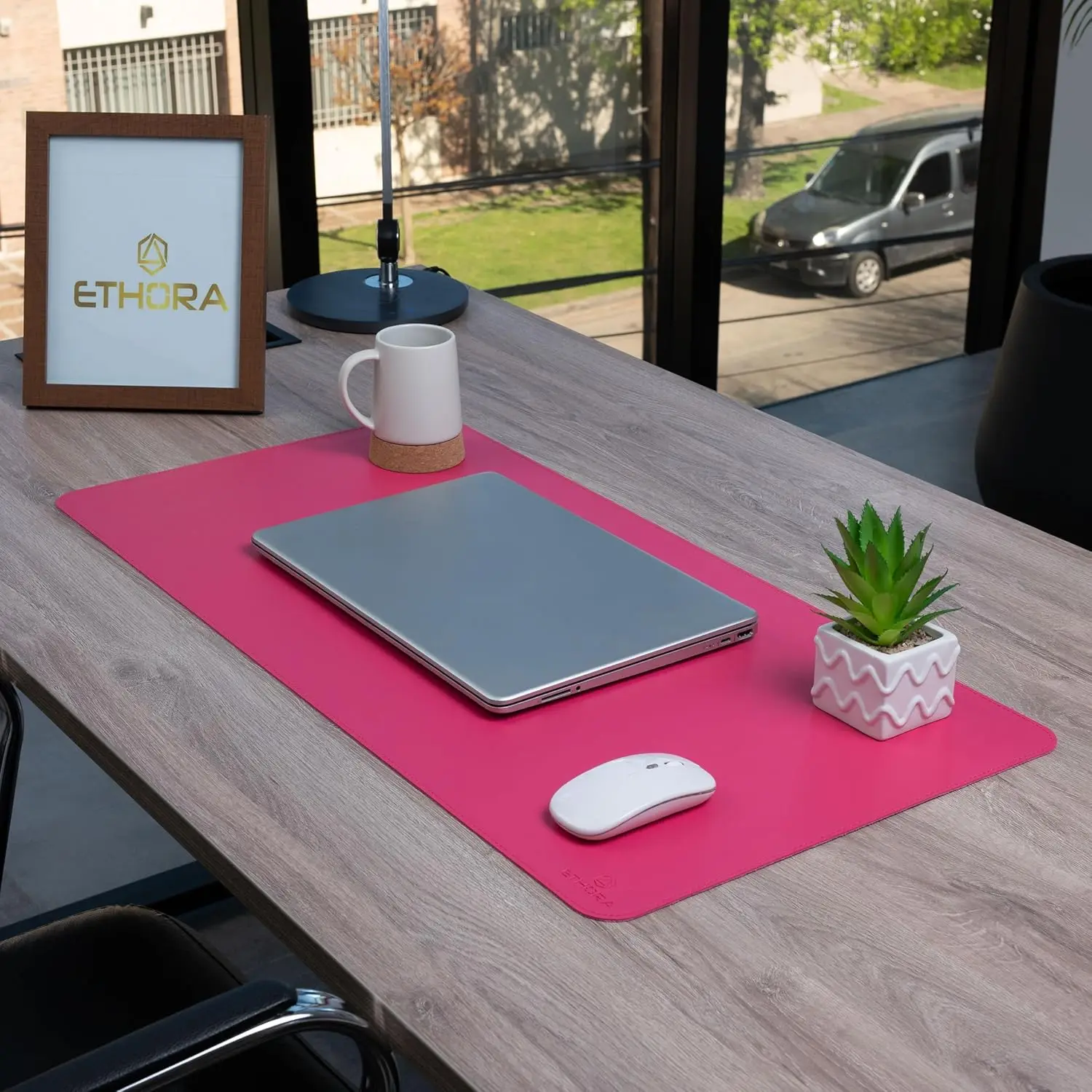 Desk Mat with Non-Slip Suede B - Leather Desk Pad のレビューと価格