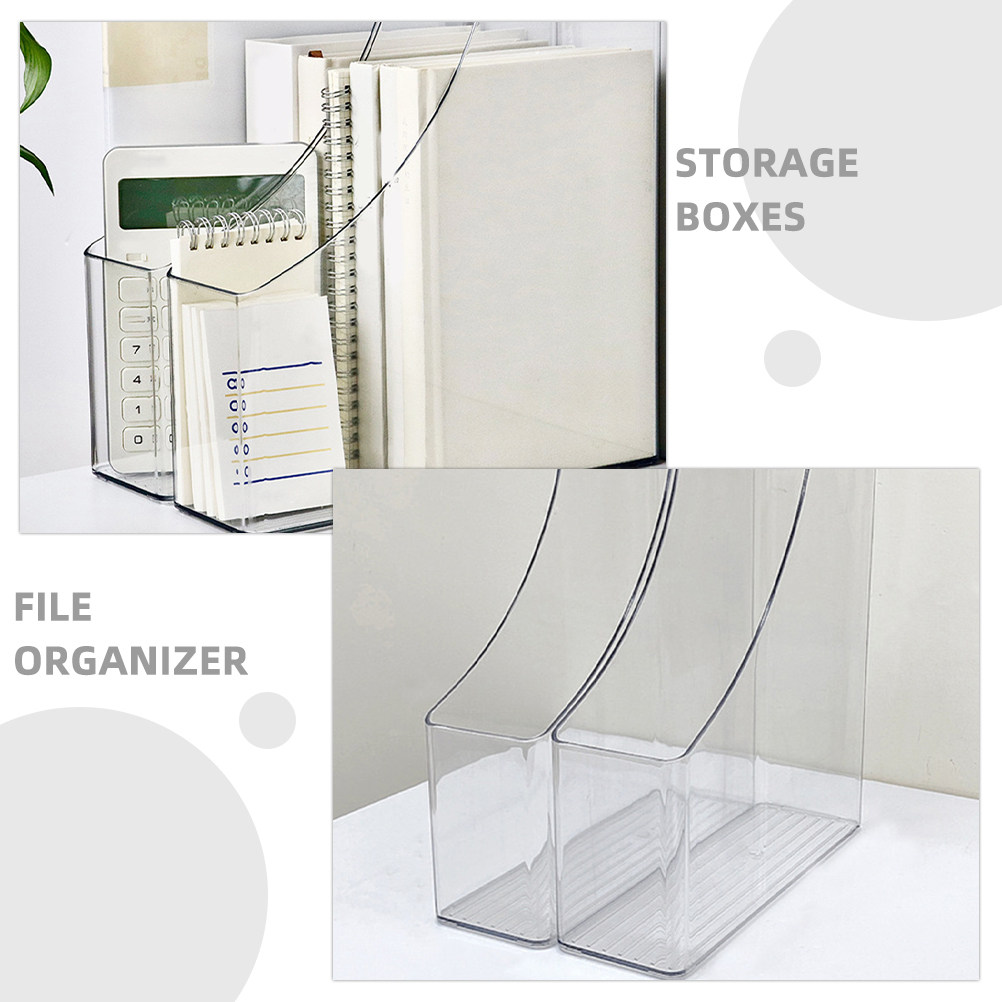 2Pcs Transparent File Organize - Magazine Holder Rack のレビューと価格