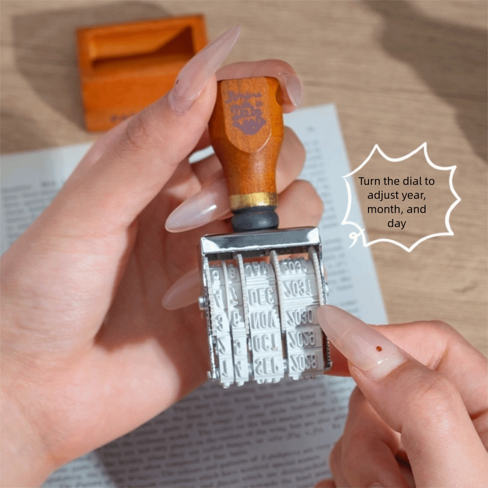 Retro Wooden Roller Date Seal  - Rubber Date Stamp のレビューと価格