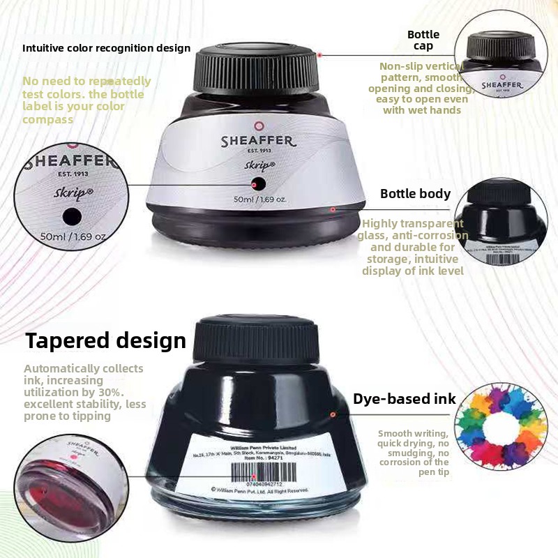 American SHEAFFER Color Dye In - Fountain Pen Bottled Ink のレビューと価格