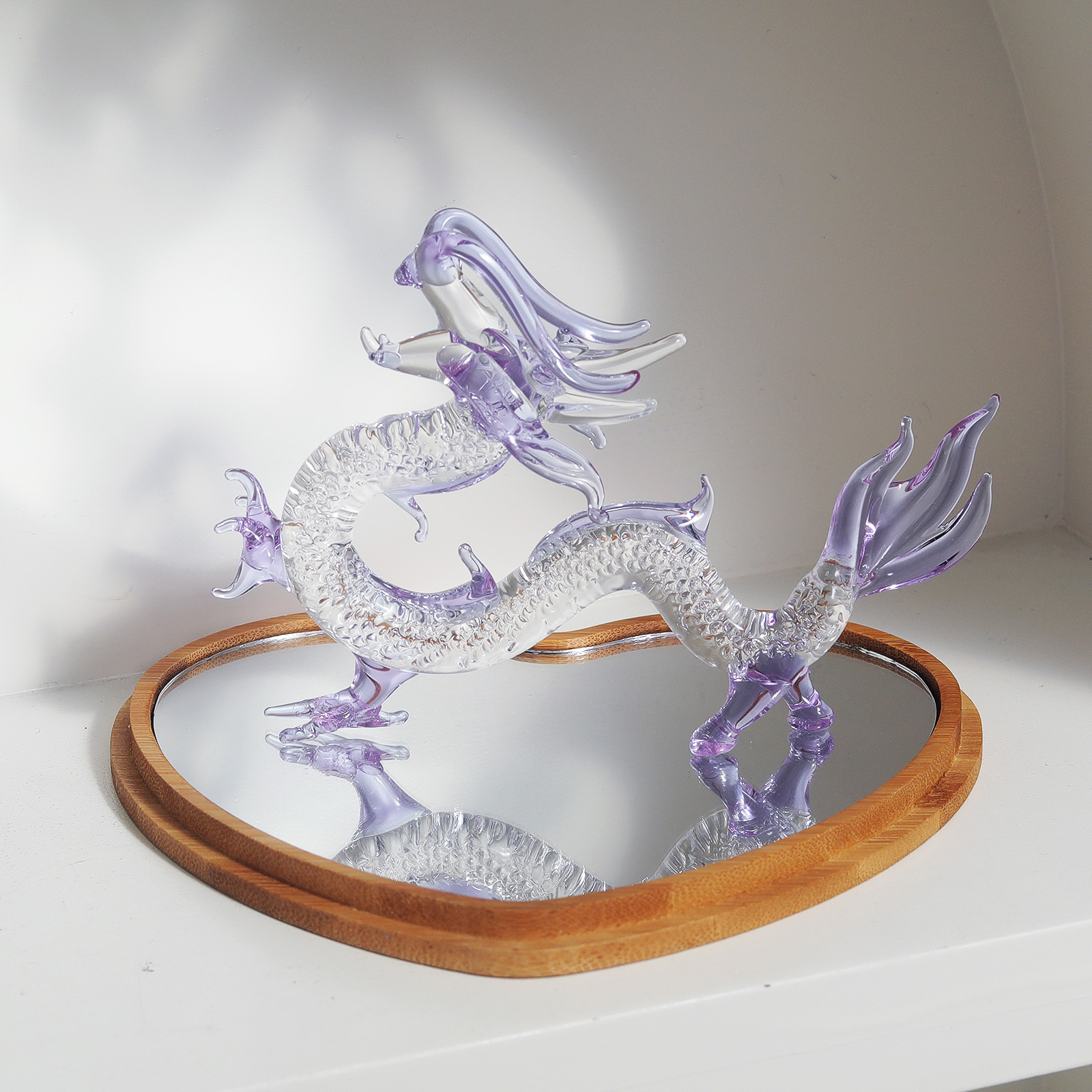 Purple Crystal Dragon Figurine - Book Weight Glass のレビューと価格