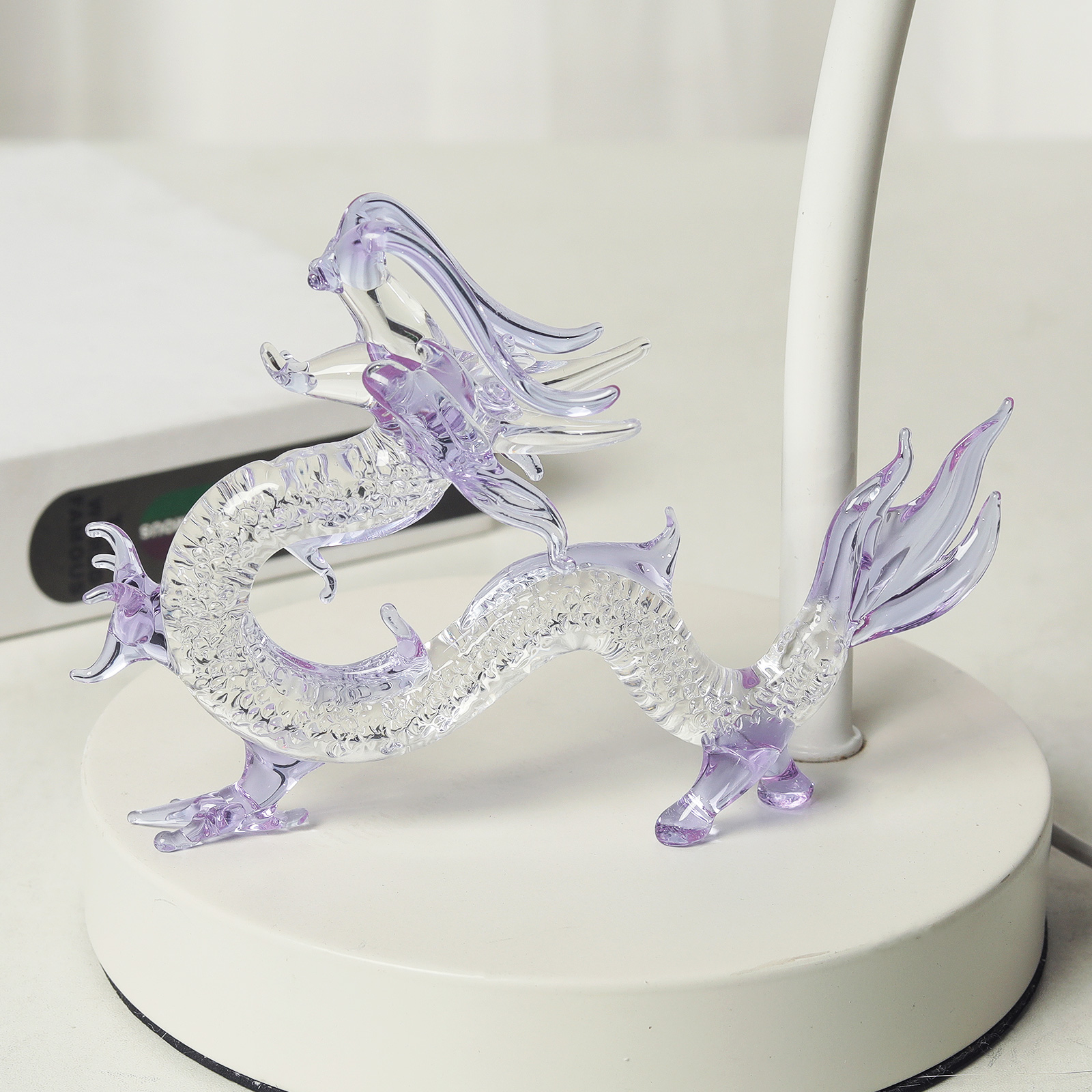 Purple Crystal Dragon Figurine - Book Weight Glass のレビューと価格