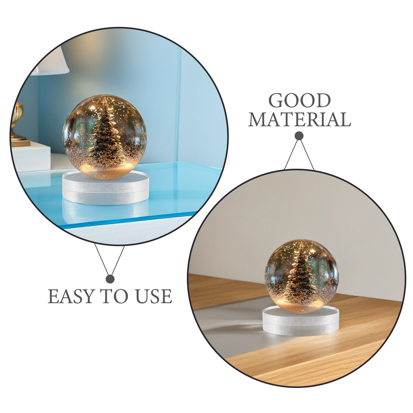 2Pcs Transparent Crystal Round - Paper Weight Crystal のレビューと価格