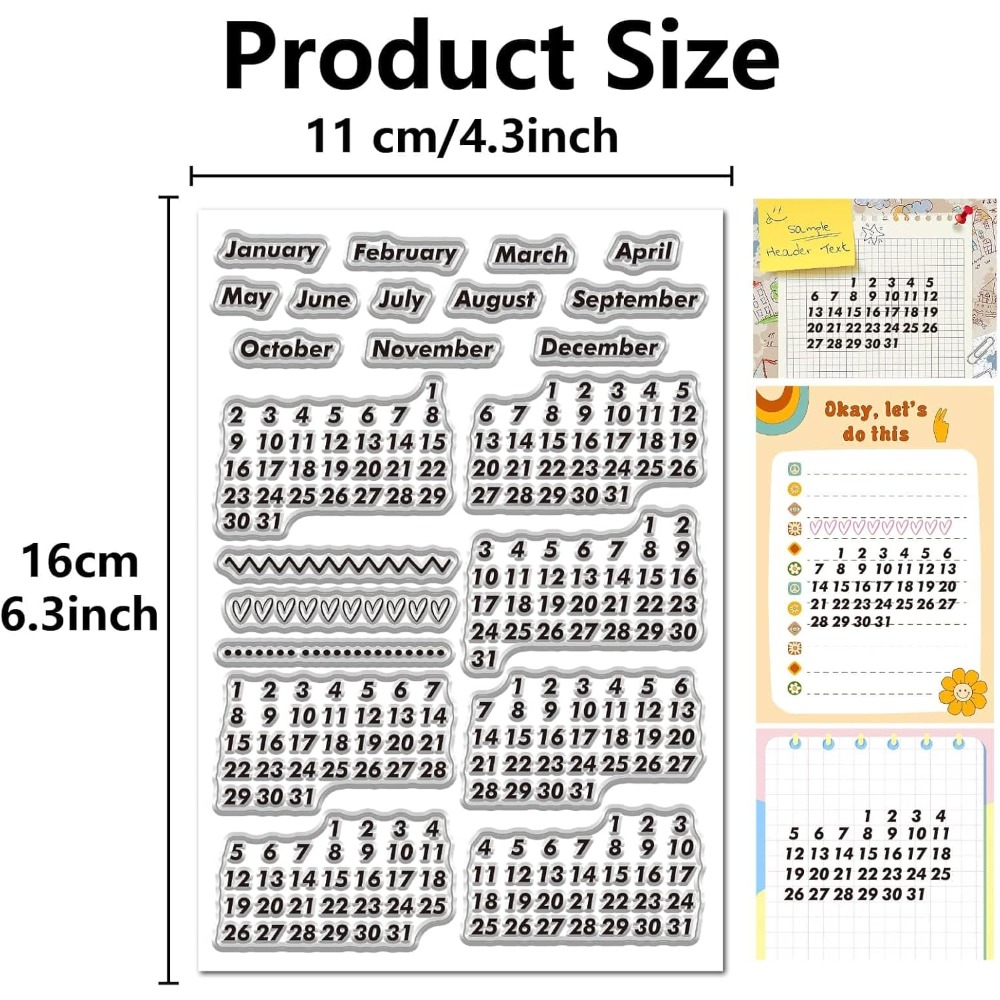 Calendar Date Clear Stamps Vin - Rubber Date Stamp のレビューと価格