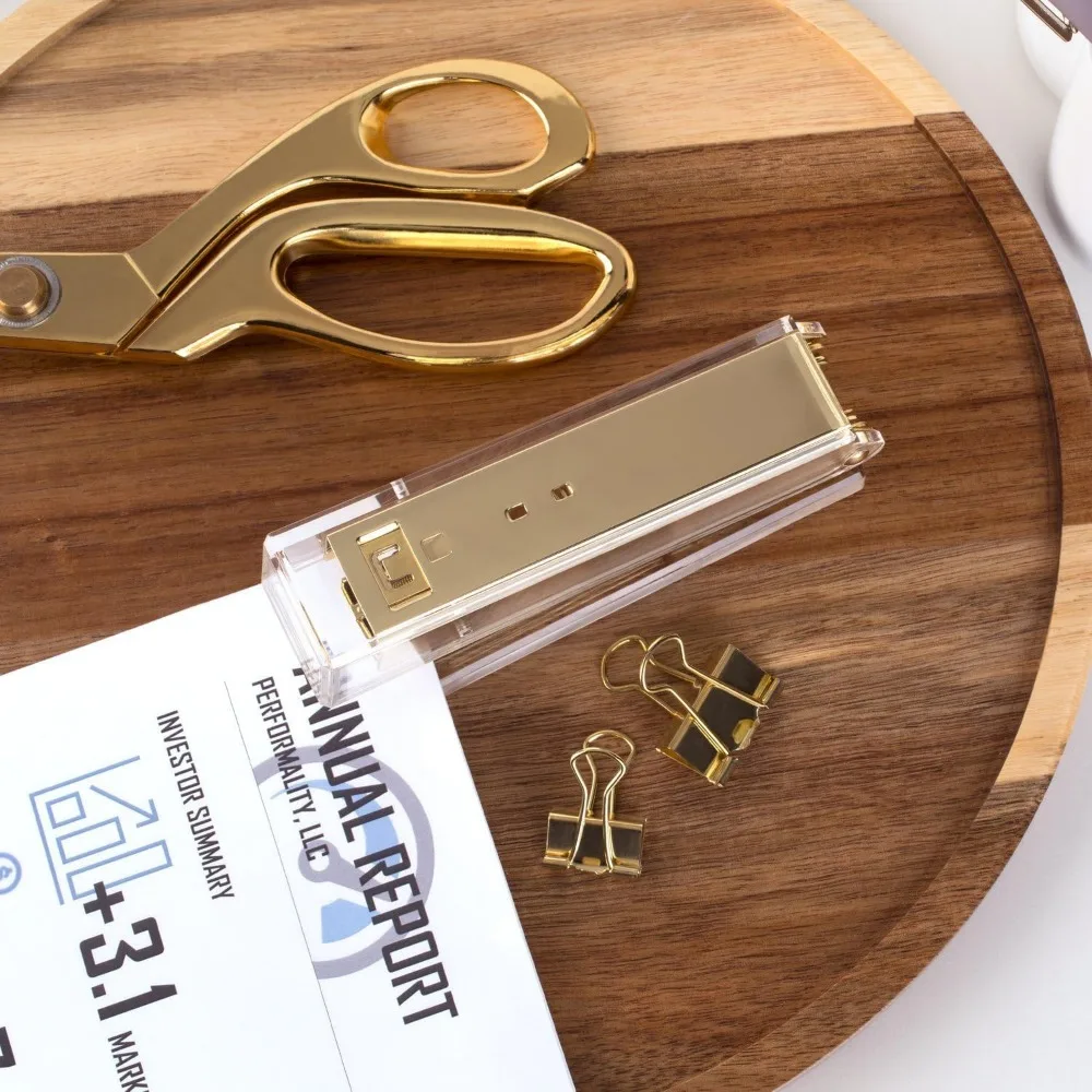 Compact Clear Acrylic Gold Sta - Stapler Half Strip のレビューと価格