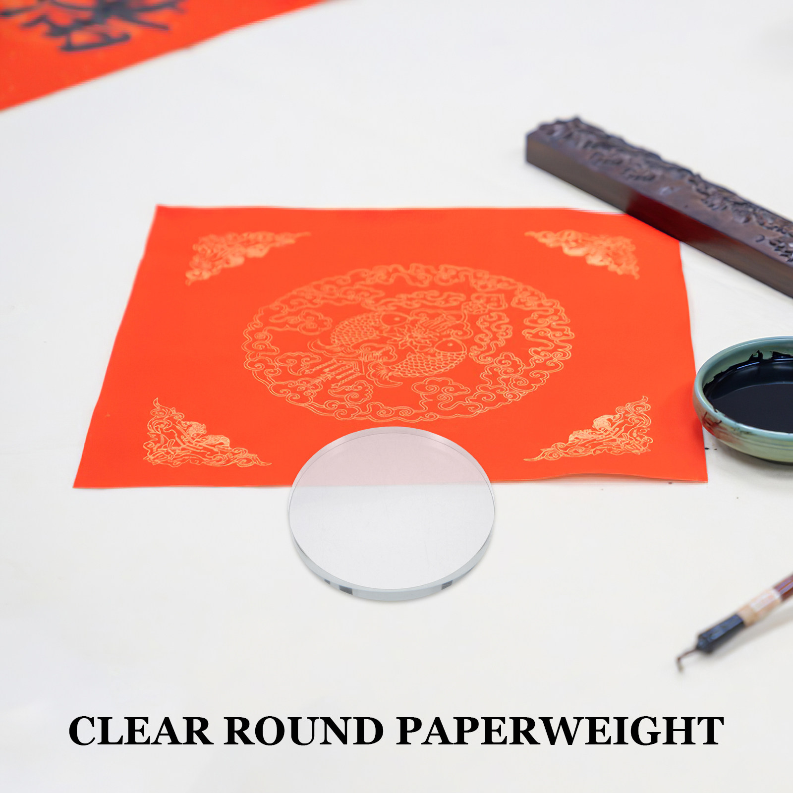 Heavy Round Glass Paperweight  - Book Weight Glass のレビューと価格